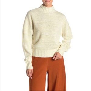 NSR Mock Neck Knit Shimmer Sweater